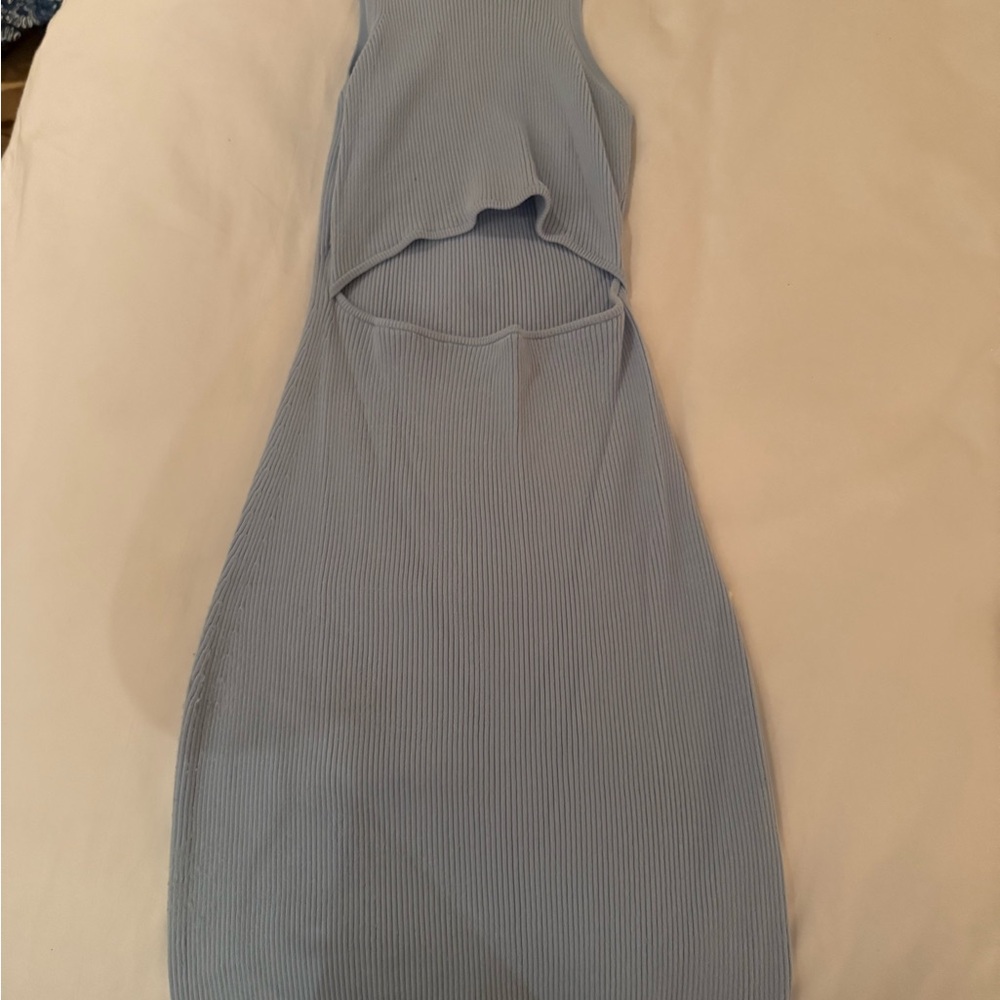 Aritzia Blue Cutout Sleeveless Dress